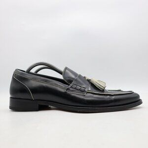 Del Re Shoes Shoes Men's EU Size 43 Black Leather Loafers Slip On Made In Italy